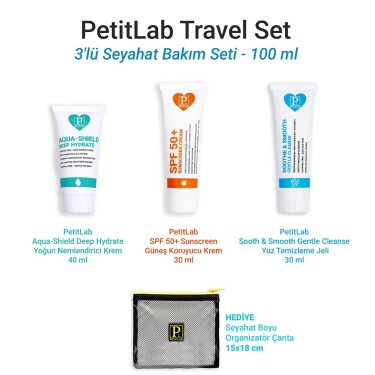 PetitLab Travel Set 3'lü Seyahat Bakım Seti *Organizatör Çanta Hediyeli - PetitLab