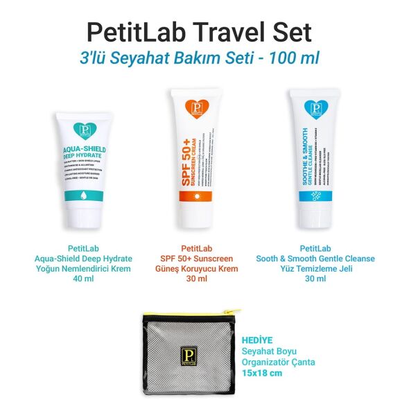 PetitLab Travel Set 3'lü Seyahat Bakım Seti *Organizatör Çanta Hediyeli - 1