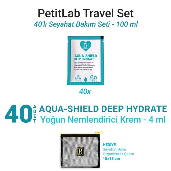 PetitLab Travel Set 40'lı Şase Nemlendirici Krem *Organizatör Çanta Hediyeli - 1