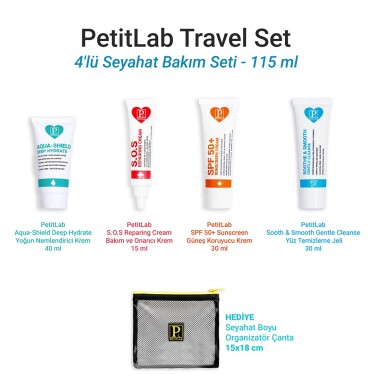 PetitLab Travel Set 4'lü Seyahat Bakım Seti *Organizatör Çanta Hediyeli - PetitLab